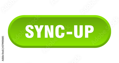 sync-up button. rounded sign on white background