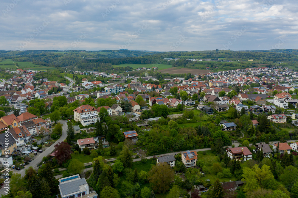 Aerial view of a residental area in the german town of Engen