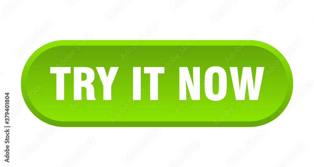 try it now button. rounded sign on white background try it now button. rounded sign on white background