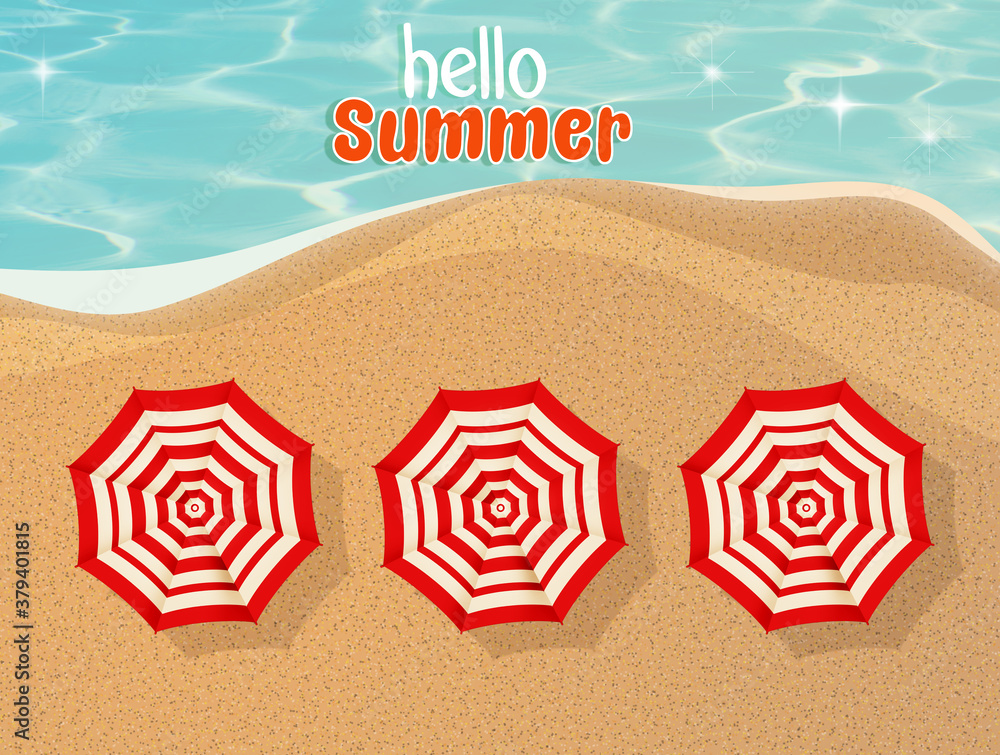 Naklejka premium illustration of hello summer card