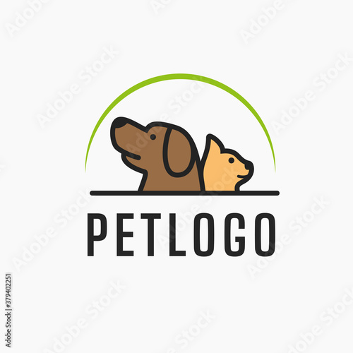comunity pet home logo design vector icon, pet shop logo design template.