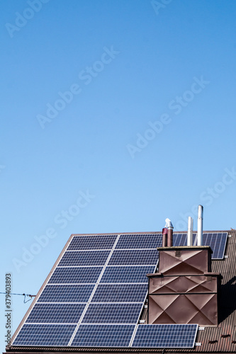 Solar panels photovotaic on the roof photo