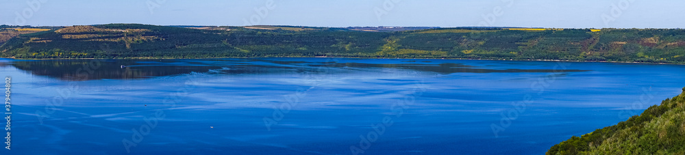 Fototapeta premium beautiful panorama landscape view of the mountains and the Dniester river Bakota