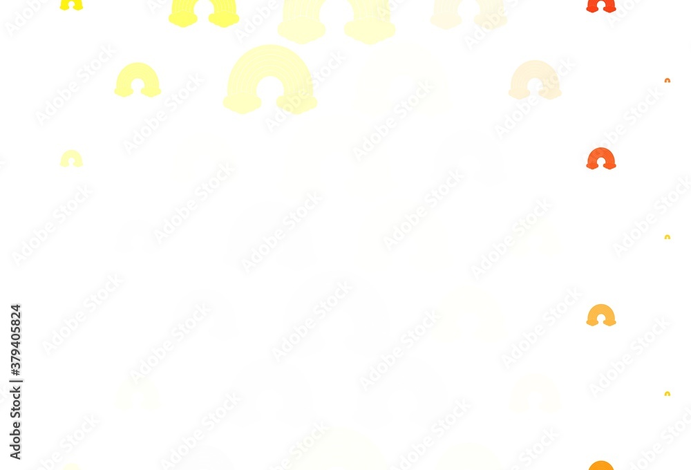 Light Red, Yellow vector background with rainbow symbols. Light Red, Yellow vector background with rainbow symbols.