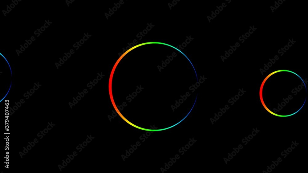 Animation of coloured circle like geometrical shape with various rotations and effects in space trough time. Animation of coloured circle like geometrical shape with various rotations and effects in space trough time.
