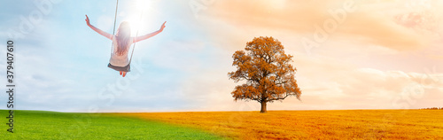 Jahreszeitenwechsel von Sommer zu Herbst