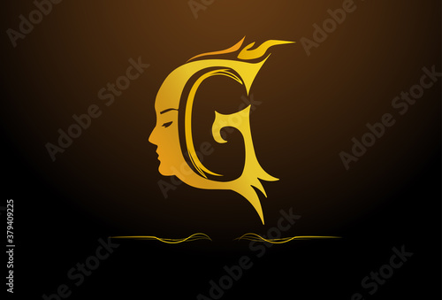 logo wajah membentuk huruf G, professional logo G, SPA logo, premium logo vector photo