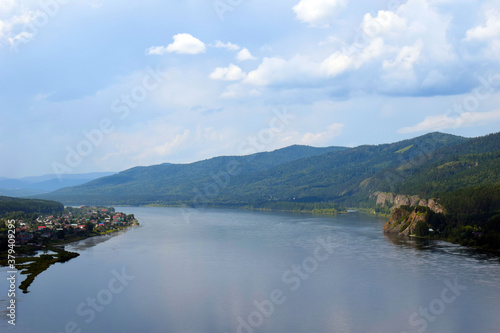 Beautiful river view. Krasnoyarsk region. Picturesque landscape. © kseny90