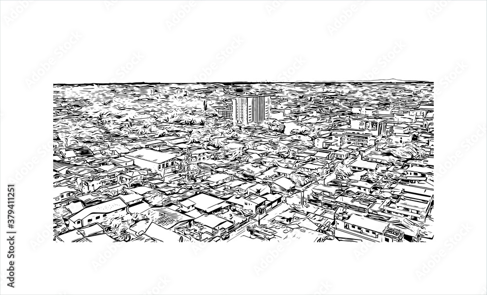 Vecteur Stock Building view with landmark of Batangas is a province in ...