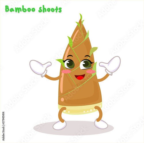 Cartoon Bamboo Shoots Plant vector       	
