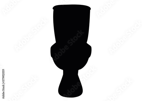 Toilet with a cistern. Vector image.