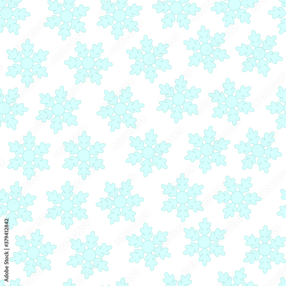 Cute simple winter season snowflackes seamless pattern template. Cartoon vector illustration for games, background, pattern, decor. Print for fabrics and other surfaces. Cute simple winter season snowflackes seamless pattern template. Cartoon vector illustration for games, background, pattern, decor. Print for fabrics and other surfaces.