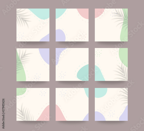 Beautiful social media background post in grid puzzle style with earthy soft colour