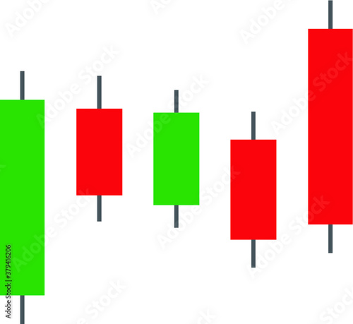 Red and green Forex trade Candle sticks