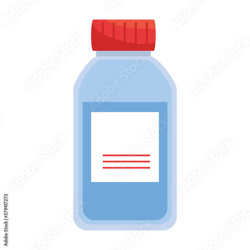 laboratory bottle with label design, Chemistry substance science research technology biology equipment and test theme Vector illustration