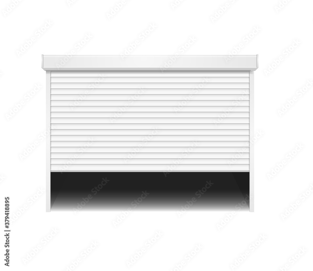 Realistic Detailed 3d Shutter Door or Rolling Door on a White. Vector Realistic Detailed 3d Shutter Door or Rolling Door on a White. Vector
