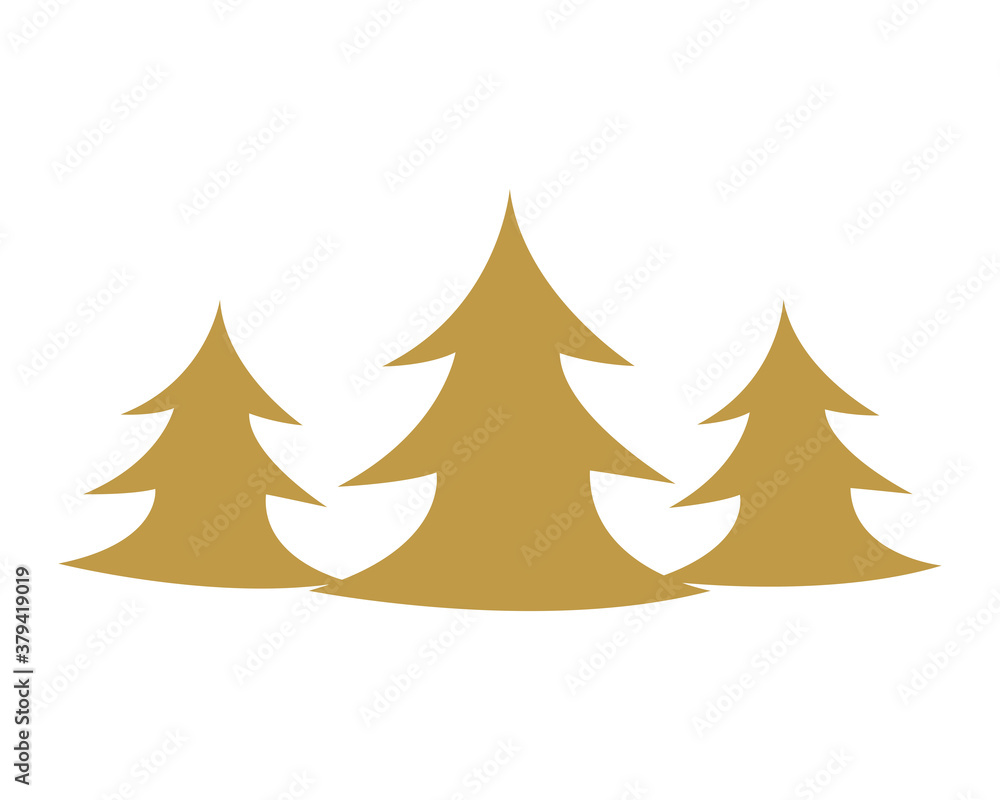 Obraz premium merry christmas pine trees design, winter season and decoration theme Vector illustration