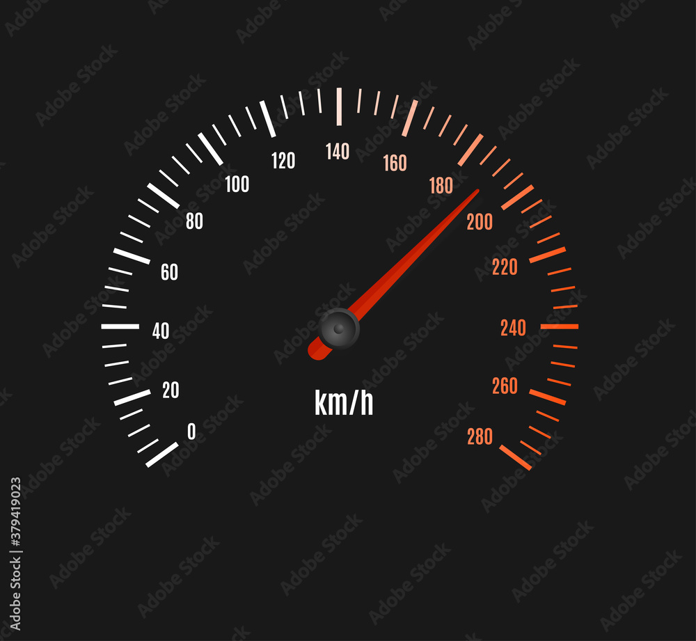 Speed Counter or Speedometer Dashboard Car with Pointer. Vector Speed Counter or Speedometer Dashboard Car with Pointer. Vector