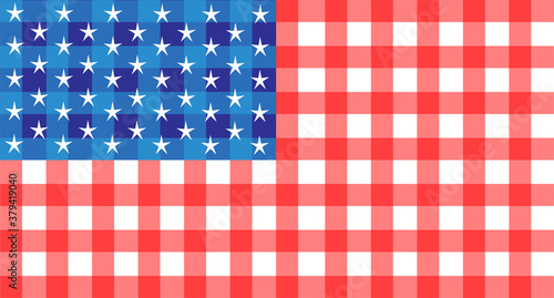 USA American flag, red and blue cubes vector background