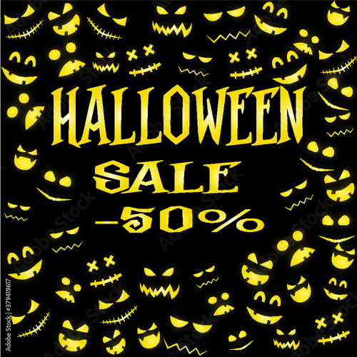 Halloween sale -50  orange snoring evil pumpkin