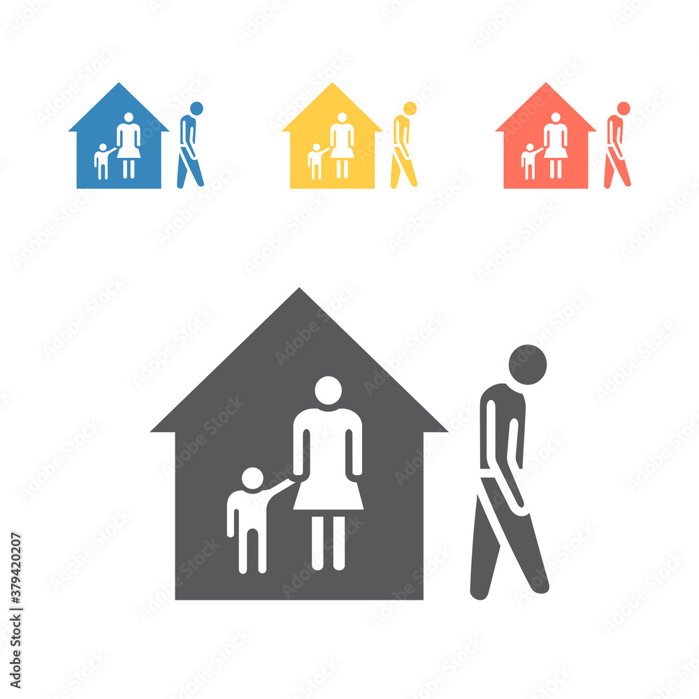 Divorce line icon. Vector signs for web graphics Divorce line icon. Vector signs for web graphics