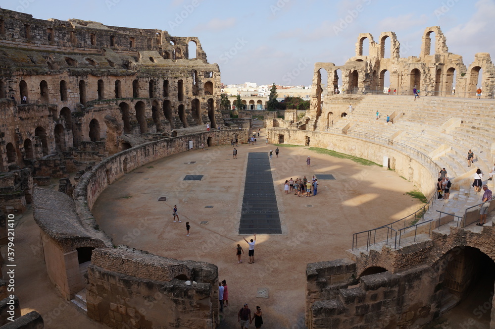 the ancient Colosseum in Tunisia