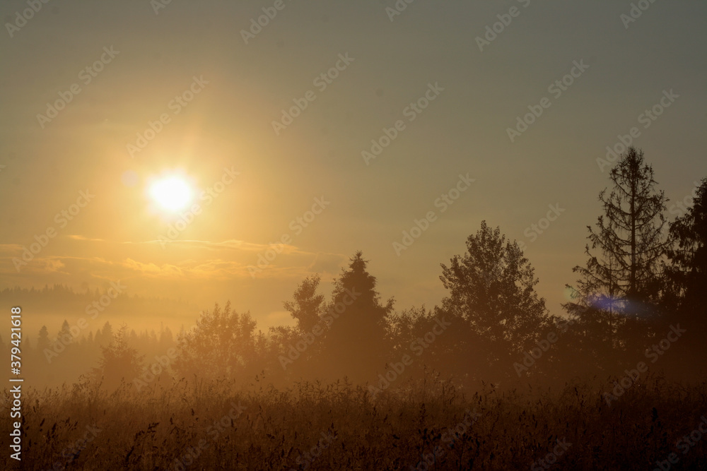 sunrise in the mountains