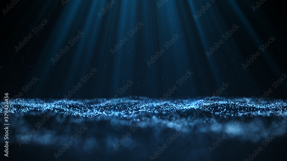 Abstract digital particle wave and light abstract background ,Abstract cyber or technology background.