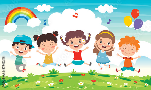 Happy Little Children Having Fun