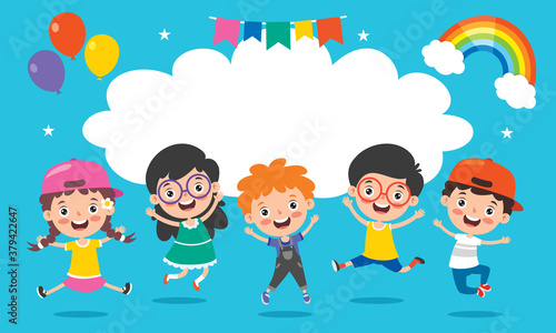 Happy Little Children Having Fun
