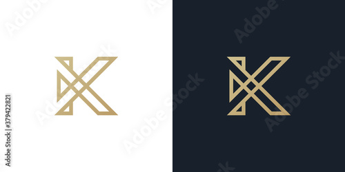 K Letter Logo concept. Creative Minimal emblem design template. Universal elegant icon. Premium business finance logotype. Graphic Alphabet Symbol for Corporate Business Identity. Vector element