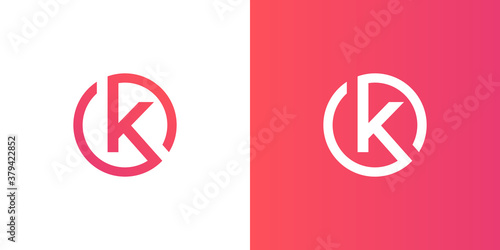 K Letter Logo concept. Creative Minimal emblem design template. Universal elegant icon. Premium business finance logotype. Graphic Alphabet Symbol for Corporate Business Identity. Vector element photo