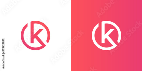 K Letter Logo concept. Creative Minimal emblem design template. Universal elegant icon. Premium business finance logotype. Graphic Alphabet Symbol for Corporate Business Identity. Vector element