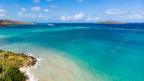 Fototapeta Naklejka Na Ścianę i Meble -  Drone shot of beach in Caribbean