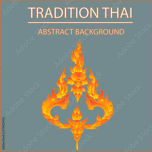 Vector illustration. Thai art pattern or Line Thai background and texture.