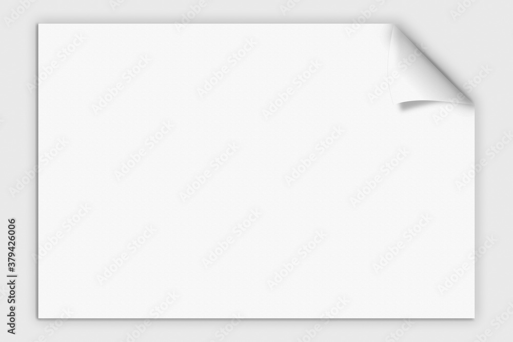 Landscape paper with the top right corner turned up Landscape paper with the top right corner turned up