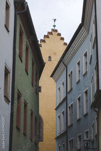 narrow street in old port city