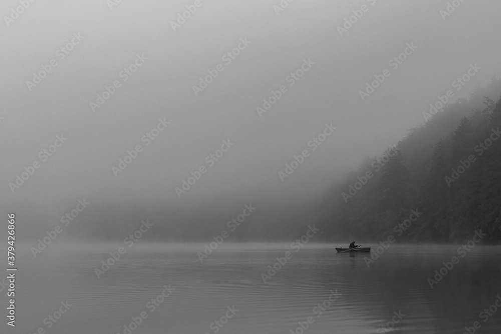 boat in fog