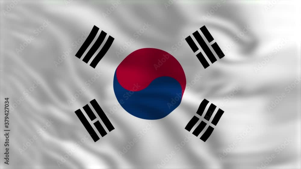 Flag of South Korea - Waving Flag Animation Flag of South Korea - Waving Flag Animation