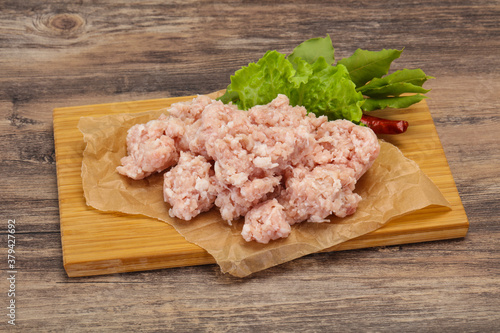 Homemade pork minced meat for cooking