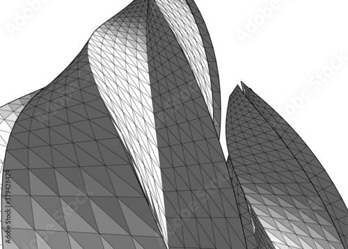 Abstract architectural structure 3d