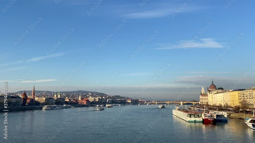 Gorgeous view across the Danube in the centre of Budapest towards the Hungarian Parliament Building Gorgeous view across the Danube in the centre of Budapest towards the Hungarian Parliament Building