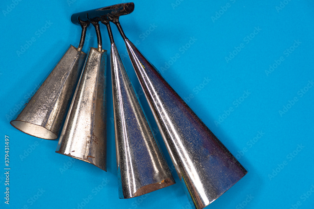 Close-up of a double agogo, Brazilian percussion instrument