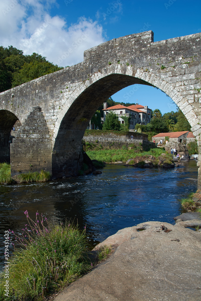 Fototapeta premium Ponte Maceira in the Way of St. James. This small village is in the the path from Santiago de Compostela to Finisterre and Muxia.