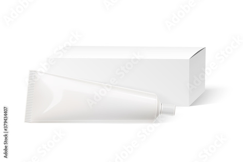 Vector realistic tooth paste tube white mock up