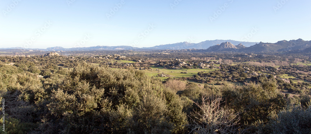 View of landscape in Sardinia during winter