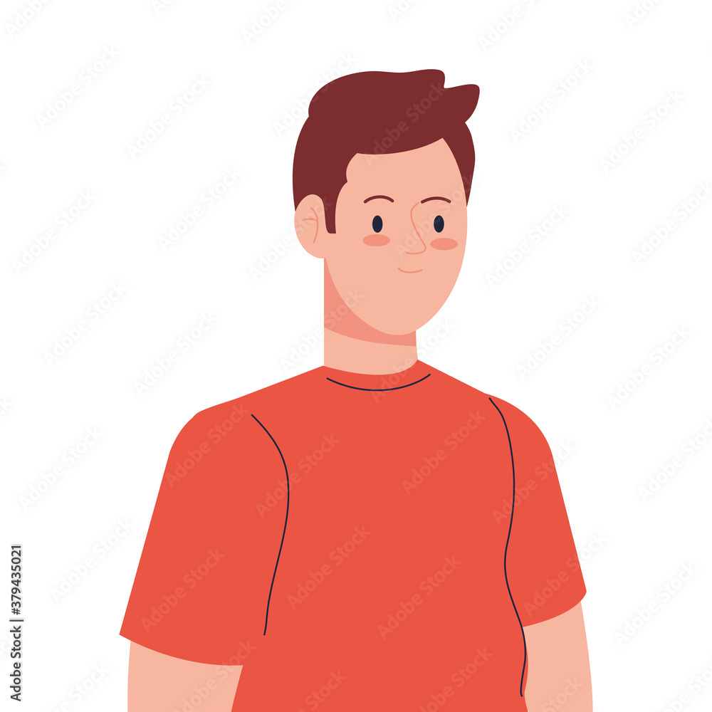man cartoon with brown hair design, Boy male person people human social media and portrait theme Vector illustration man cartoon with brown hair design, Boy male person people human social media and portrait theme Vector illustration
