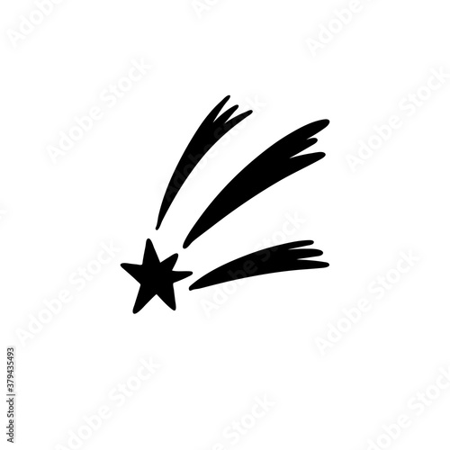 Celestial phenomena. Black silhouette of a shooting star, shattering a shining tail. A shining meteor flies in the sky. Vector stock isolated illustration. Free Download Celestial phenomena. Black silhouette of a shooting star, shattering a shining tail. A shining meteor flies in the sky. Vector stock isolated illustration. - GFXLoad