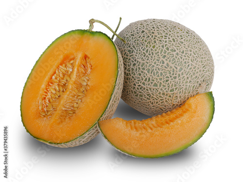 Some melons on the white background