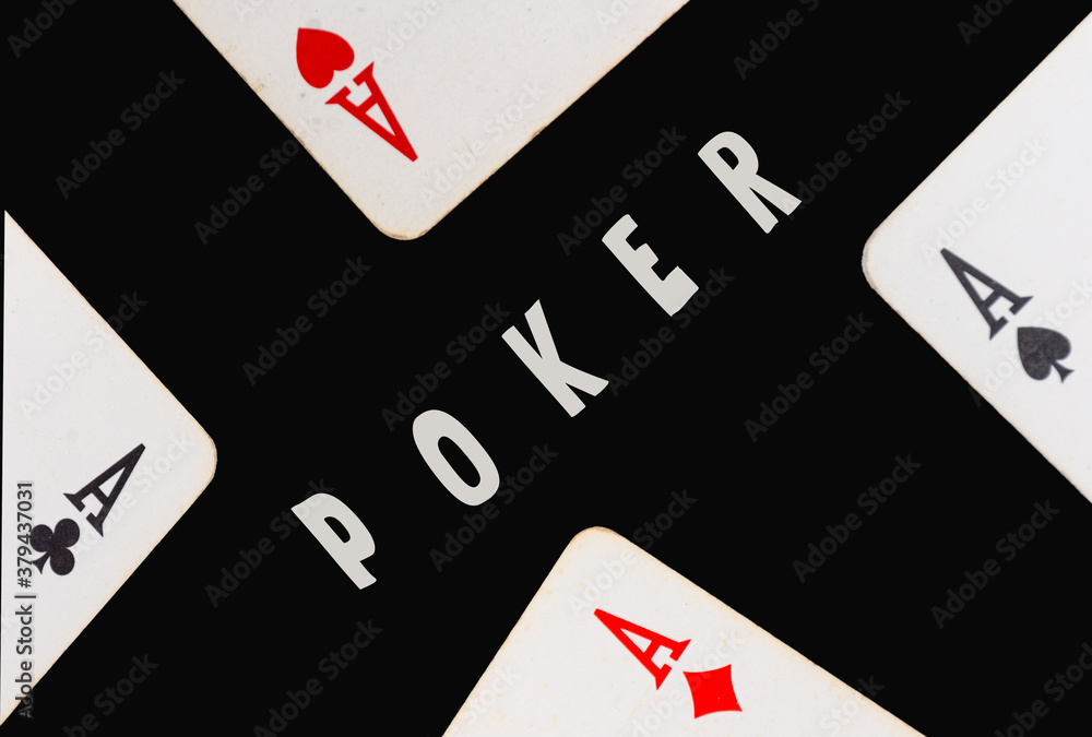 Card game ace symbol isolated on black background